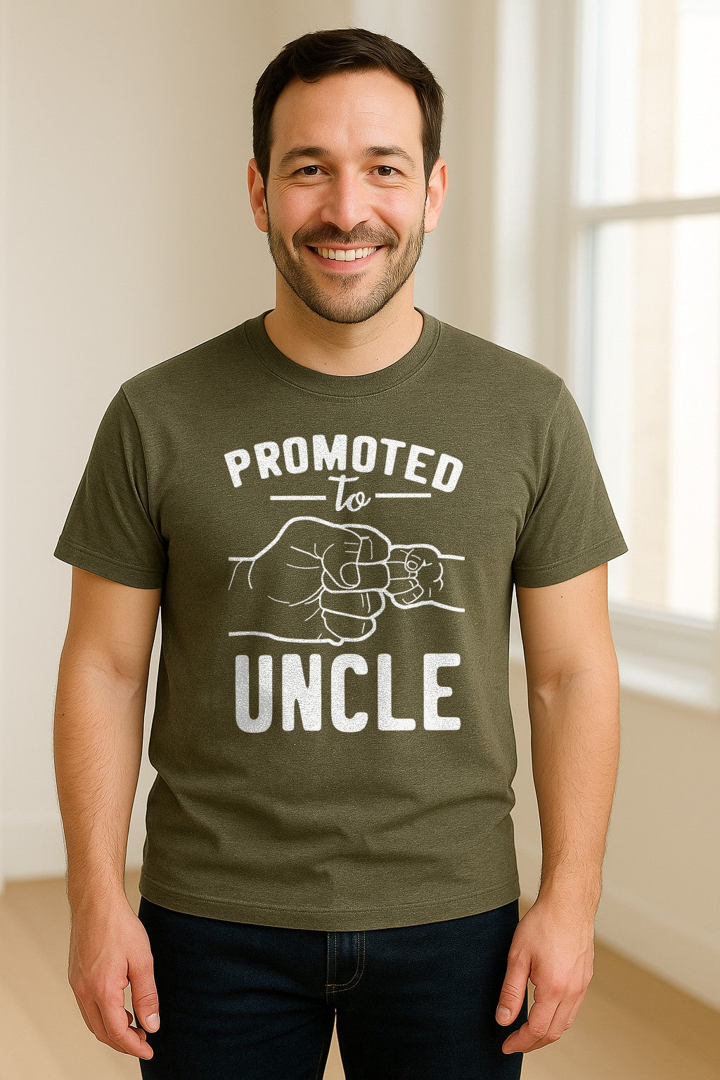 Promoted to Uncle T-Shirt, Baby Announcement Graphic for Pregnancy Reveal and New Family Members
