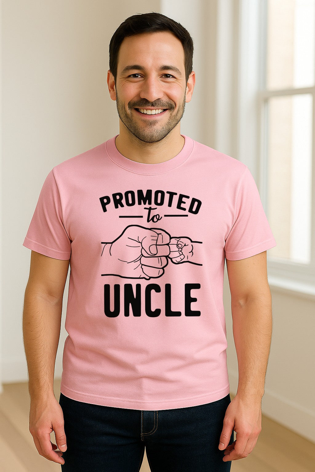 Promoted to Uncle T-Shirt, Baby Announcement Graphic for Pregnancy Reveal and New Family Members
