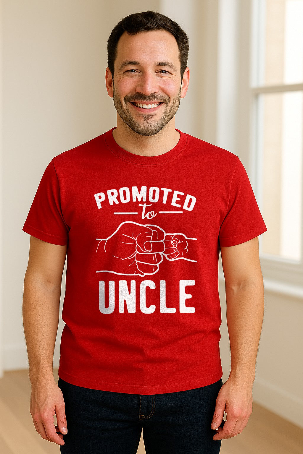 Promoted to Uncle T-Shirt, Baby Announcement Graphic for Pregnancy Reveal and New Family Members