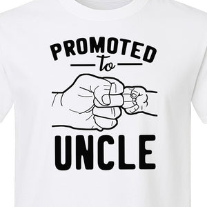Promoted to Uncle T-Shirt, Baby Announcement Graphic for Pregnancy Reveal and New Family Members