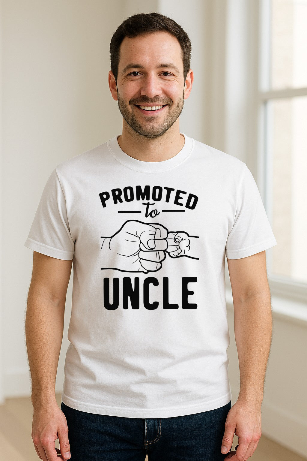 Promoted to Uncle T-Shirt, Baby Announcement Graphic for Pregnancy Reveal and New Family Members