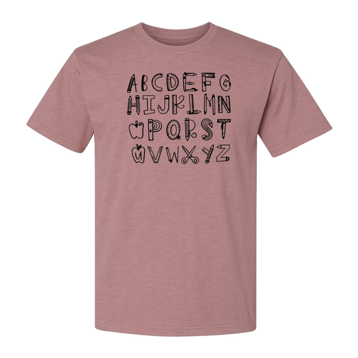 Teacher T-Shirt, Hand-Drawn A-Z Letter Design for Elementary Educators and Back to School
