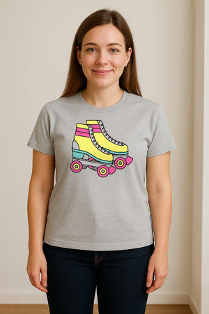 Roller Skate T-Shirt, Retro Quad Design for Derby Fans, Skating Rink Birthdays and Bachelorettes