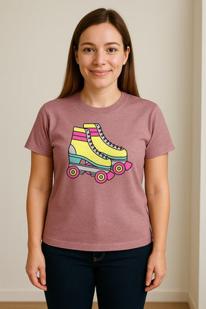 Roller Skate T-Shirt, Retro Quad Design for Derby Fans, Skating Rink Birthdays and Bachelorettes