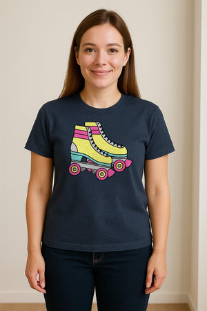 Roller Skate T-Shirt, Retro Quad Design for Derby Fans, Skating Rink Birthdays and Bachelorettes