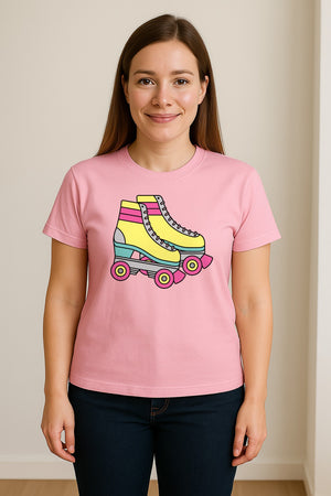 Roller Skate T-Shirt, Retro Quad Design for Derby Fans, Skating Rink Birthdays and Bachelorettes