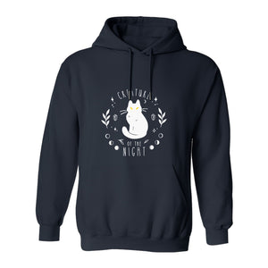 Cat Hoodie, Creature of the Night Graphic with Yellow Eyes for Spooky Season and Animal Lovers