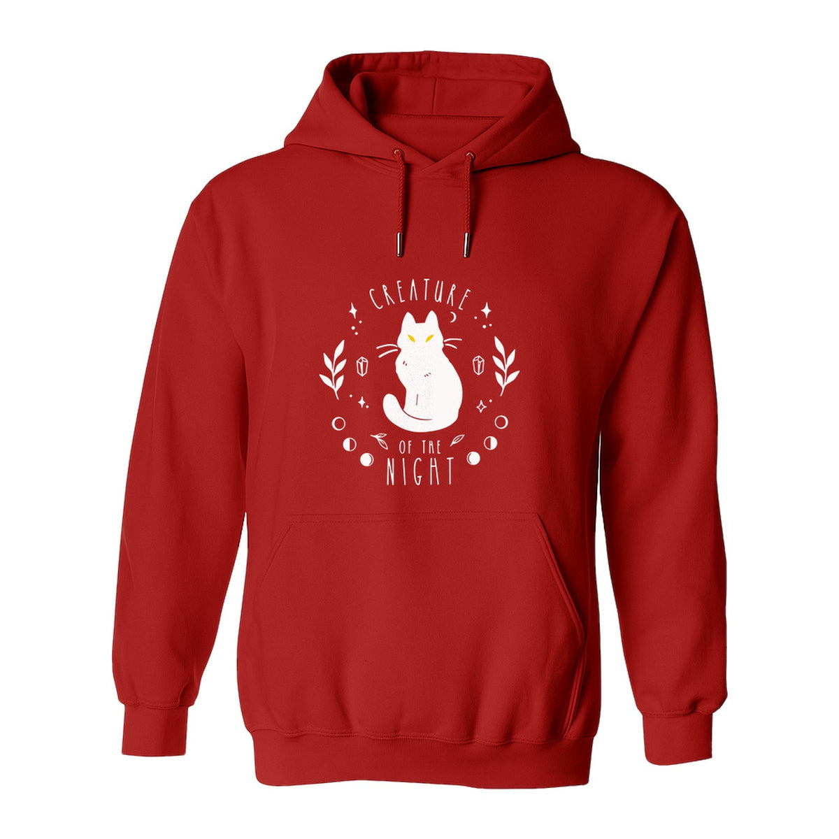 Cat Hoodie, Creature of the Night Graphic with Yellow Eyes for Spooky Season and Animal Lovers