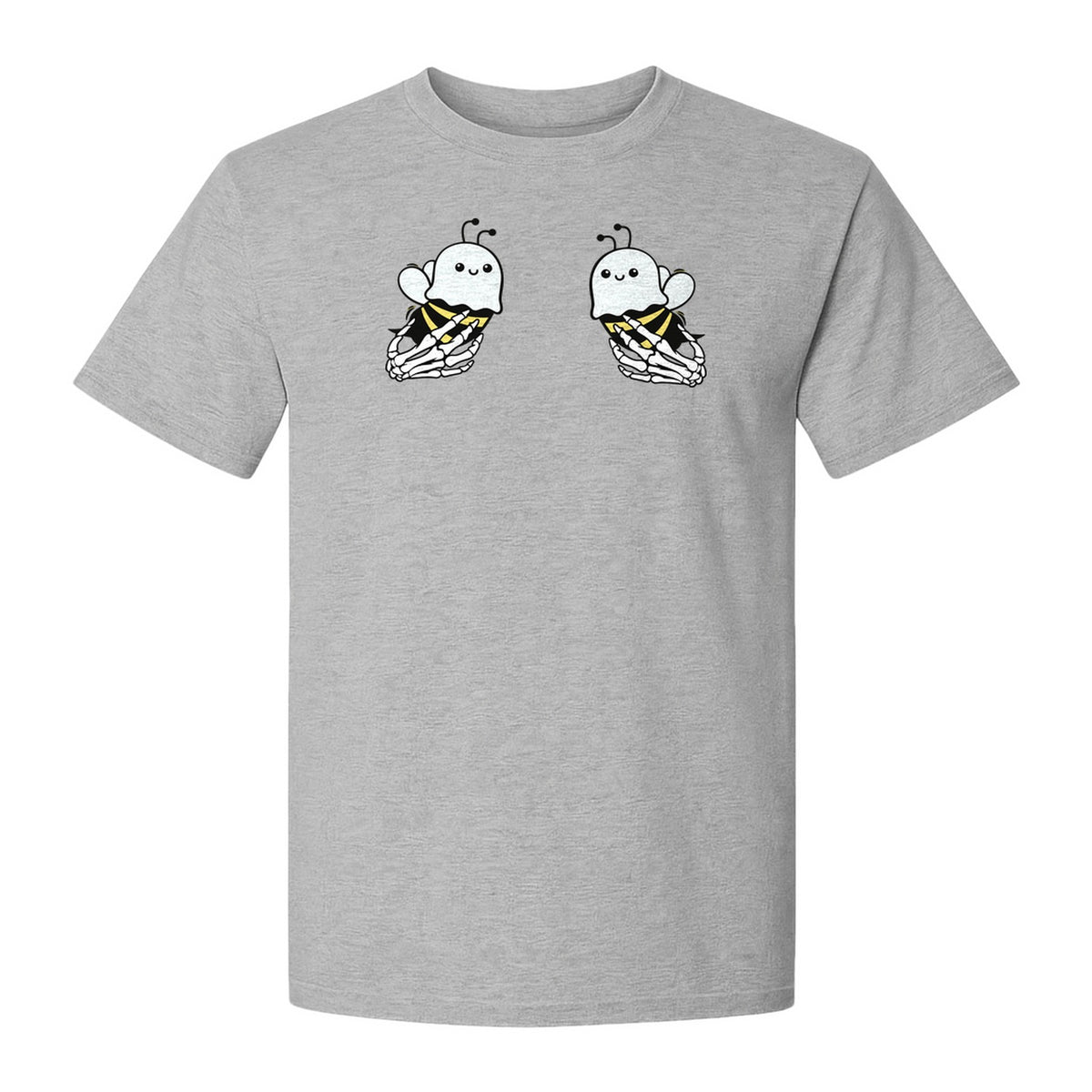 Halloween T-Shirt, Ghost Bee and Skeleton Hands Design for Spooky Season Costume Parties