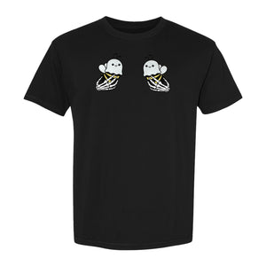 Halloween T-Shirt, Ghost Bee and Skeleton Hands Design for Spooky Season Costume Parties
