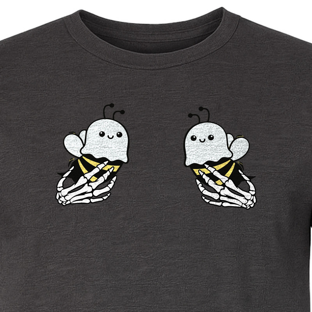 Halloween T-Shirt, Ghost Bee and Skeleton Hands Design for Spooky Season Costume Parties