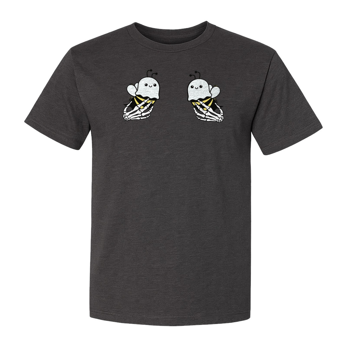 Halloween T-Shirt, Ghost Bee and Skeleton Hands Design for Spooky Season Costume Parties