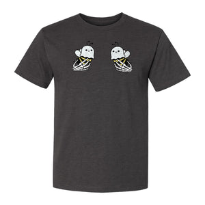 Halloween T-Shirt, Ghost Bee and Skeleton Hands Design for Spooky Season Costume Parties