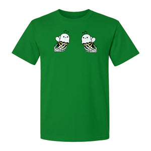 Halloween T-Shirt, Ghost Bee and Skeleton Hands Design for Spooky Season Costume Parties