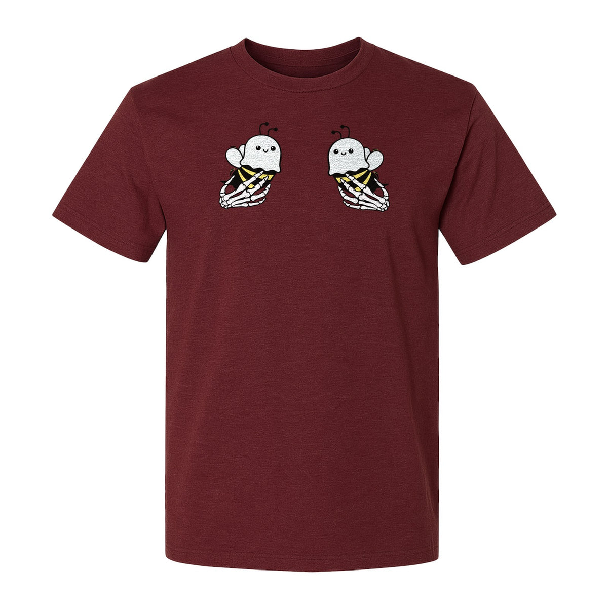 Halloween T-Shirt, Ghost Bee and Skeleton Hands Design for Spooky Season Costume Parties