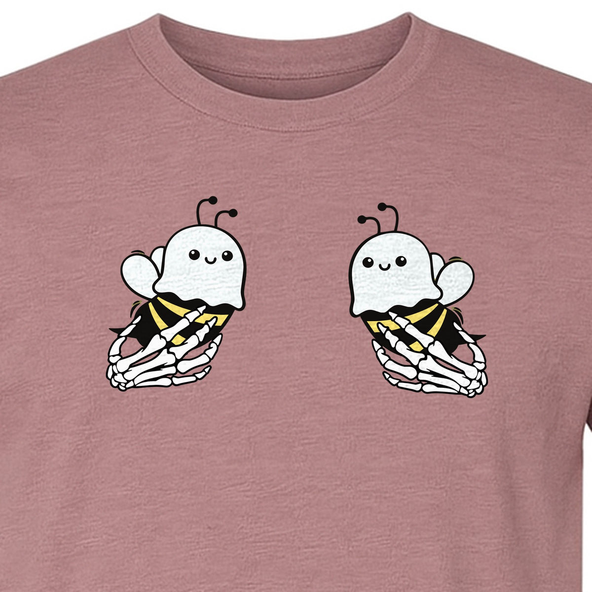 Halloween T-Shirt, Ghost Bee and Skeleton Hands Design for Spooky Season Costume Parties