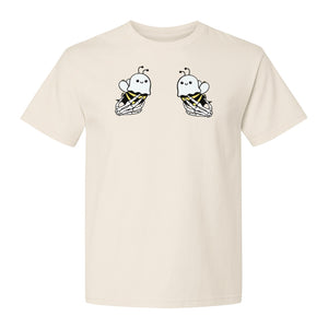 Halloween T-Shirt, Ghost Bee and Skeleton Hands Design for Spooky Season Costume Parties
