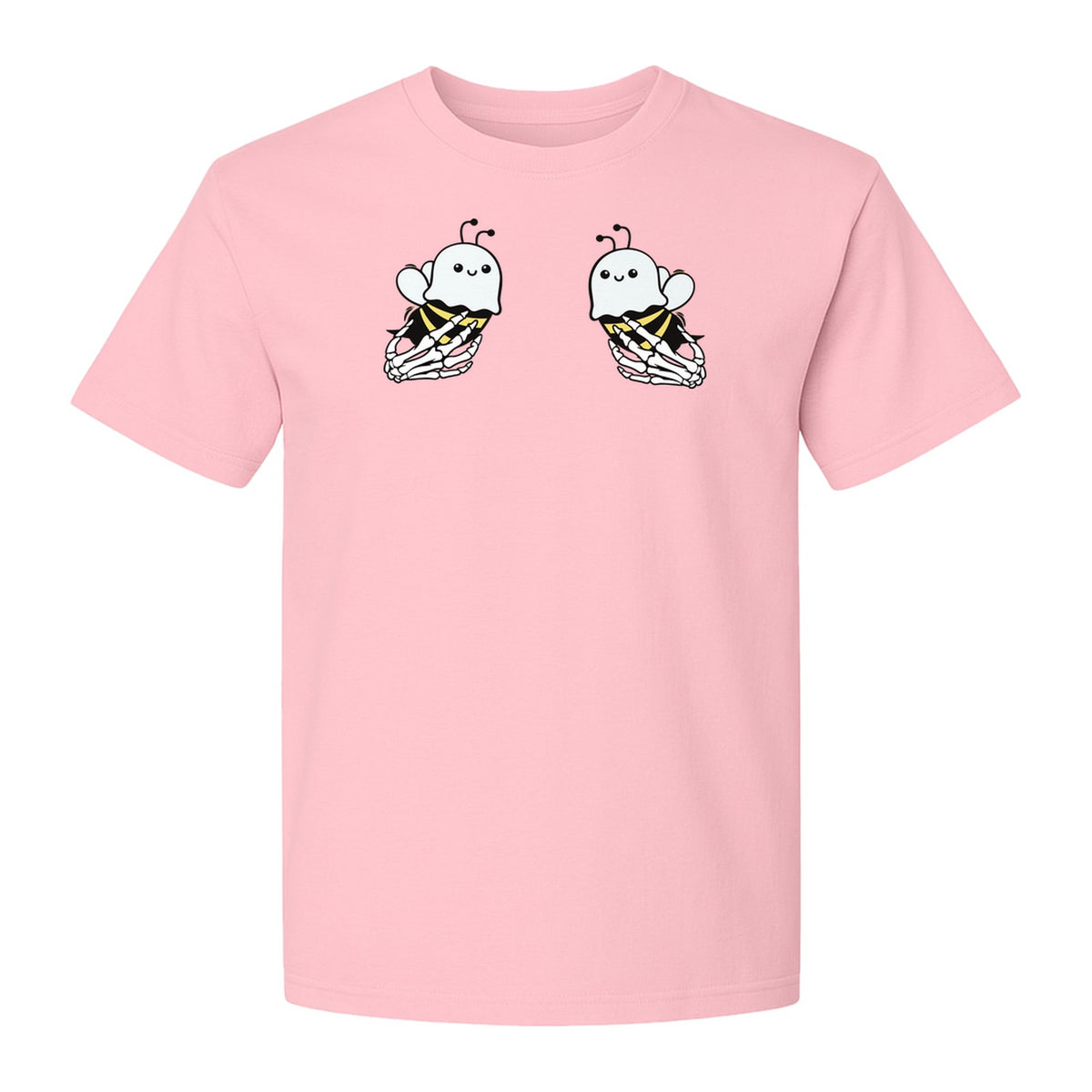 Halloween T-Shirt, Ghost Bee and Skeleton Hands Design for Spooky Season Costume Parties