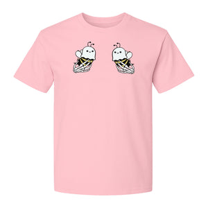 Halloween T-Shirt, Ghost Bee and Skeleton Hands Design for Spooky Season Costume Parties