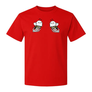 Halloween T-Shirt, Ghost Bee and Skeleton Hands Design for Spooky Season Costume Parties