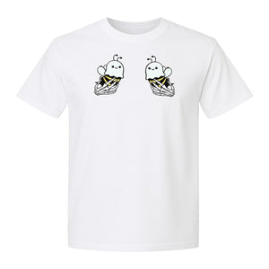 Halloween T-Shirt, Ghost Bee and Skeleton Hands Design for Spooky Season Costume Parties