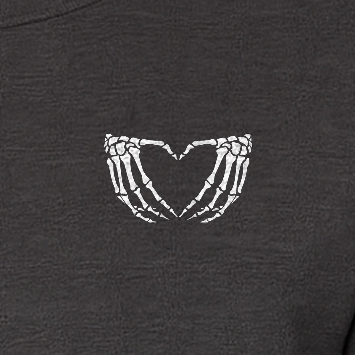 Skeleton Hands Heart T-Shirt, Small Left Chest Spooky Season Graphic for Halloween Gifts