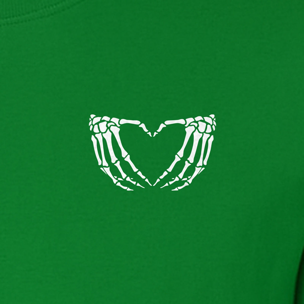 Skeleton Hands Heart T-Shirt, Small Left Chest Spooky Season Graphic for Halloween Gifts