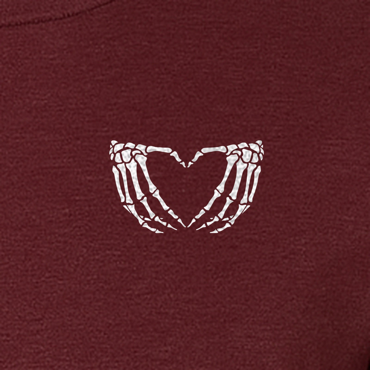 Skeleton Hands Heart T-Shirt, Small Left Chest Spooky Season Graphic for Halloween Gifts