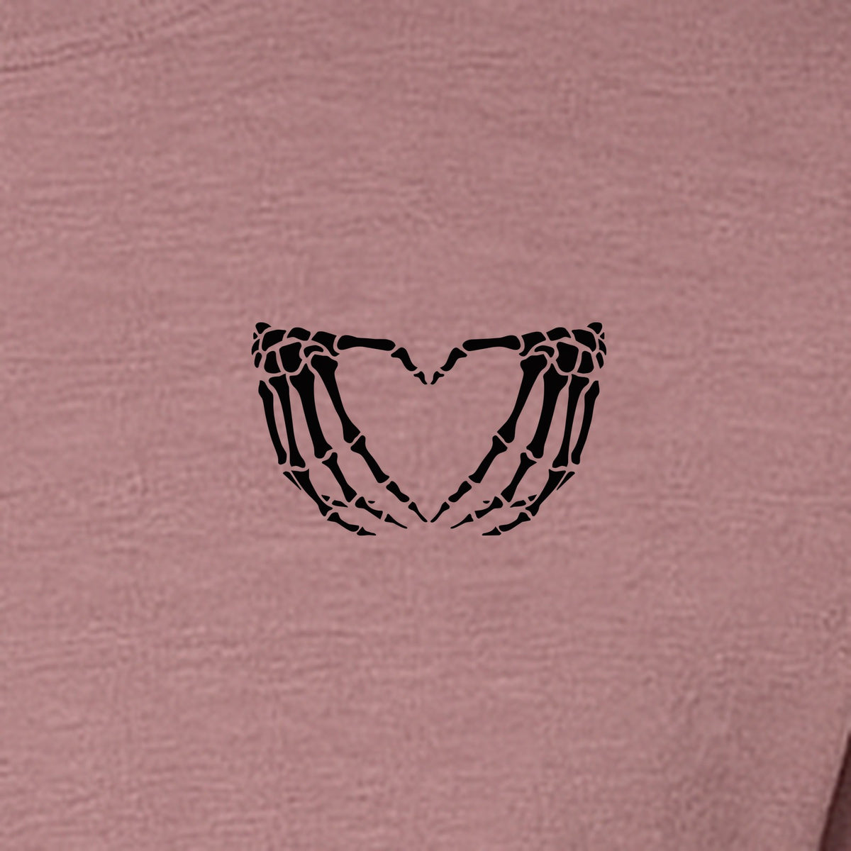 Skeleton Hands Heart T-Shirt, Small Left Chest Spooky Season Graphic for Halloween Gifts