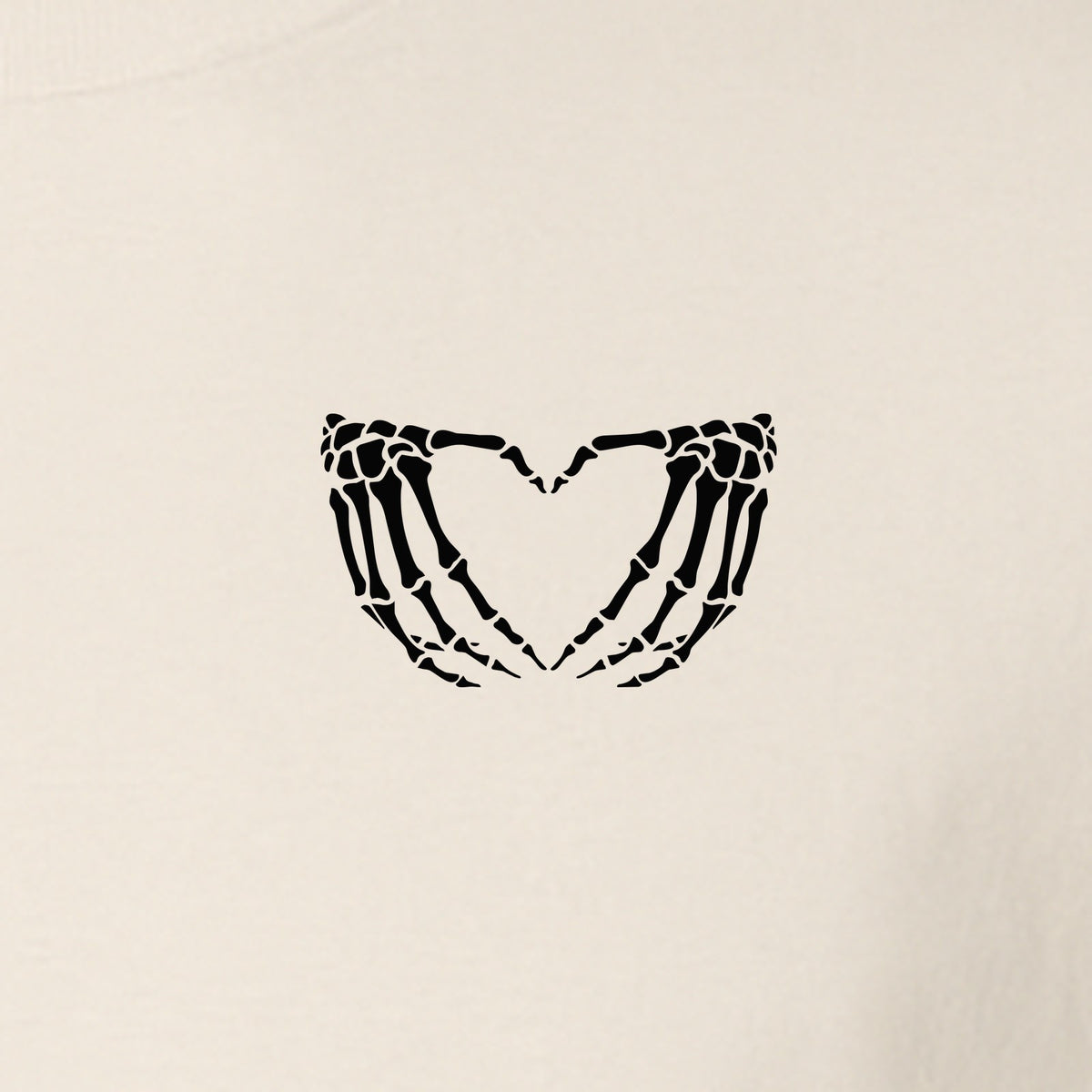 Skeleton Hands Heart T-Shirt, Small Left Chest Spooky Season Graphic for Halloween Gifts