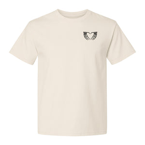 Skeleton Hands Heart T-Shirt, Small Left Chest Spooky Season Graphic for Halloween Gifts