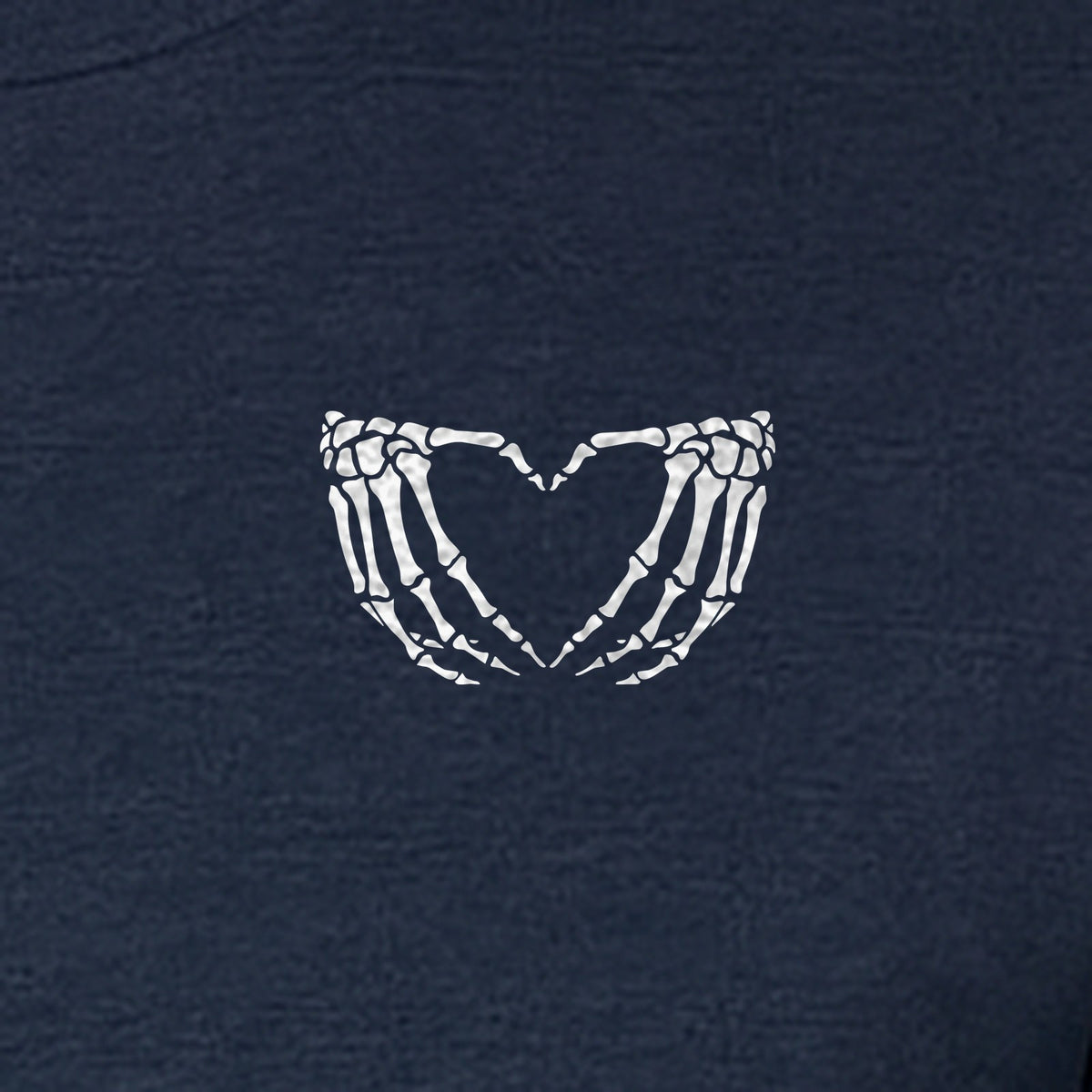 Skeleton Hands Heart T-Shirt, Small Left Chest Spooky Season Graphic for Halloween Gifts