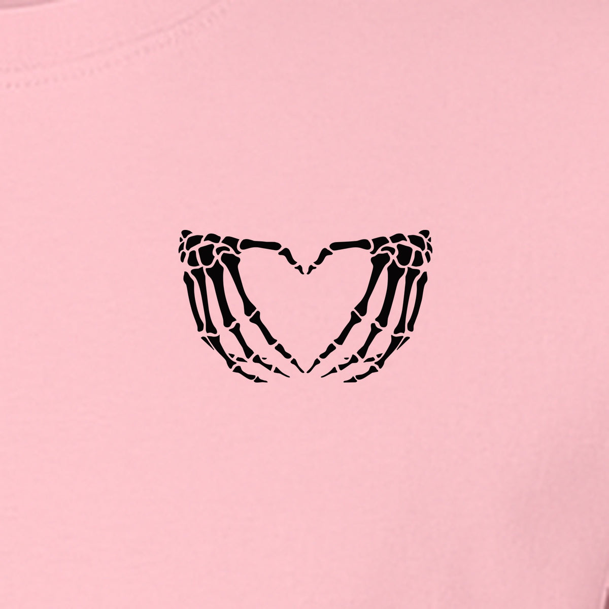 Skeleton Hands Heart T-Shirt, Small Left Chest Spooky Season Graphic for Halloween Gifts