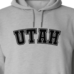 Utah Hoodie, Collegiate Block Letter State Pride Pullover for Locals and Travelers