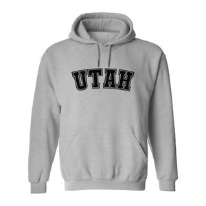 Utah Hoodie, Collegiate Block Letter State Pride Pullover for Locals and Travelers