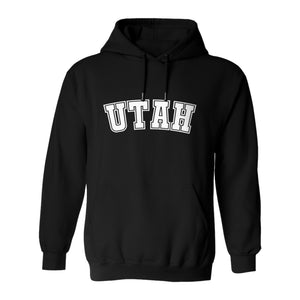 Utah Hoodie, Collegiate Block Letter State Pride Pullover for Locals and Travelers