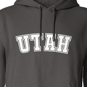 Utah Hoodie, Collegiate Block Letter State Pride Pullover for Locals and Travelers