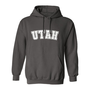 Utah Hoodie, Collegiate Block Letter State Pride Pullover for Locals and Travelers