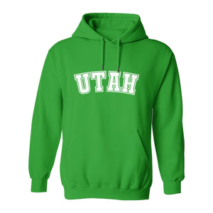 Utah Hoodie, Collegiate Block Letter State Pride Pullover for Locals and Travelers