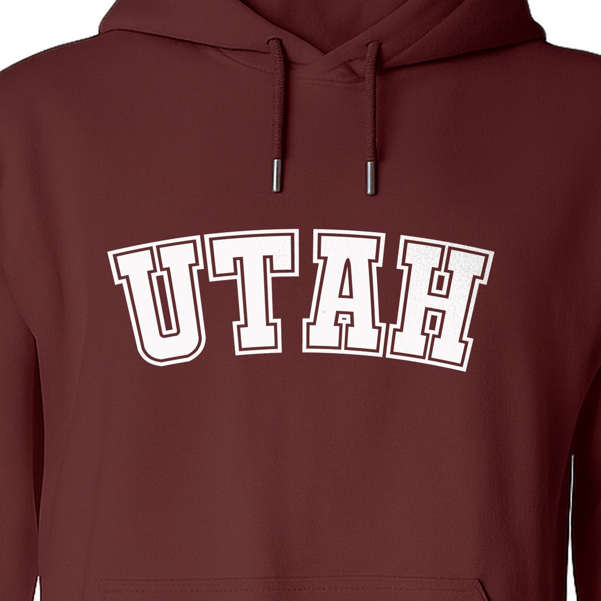 Utah Hoodie, Collegiate Block Letter State Pride Pullover for Locals and Travelers