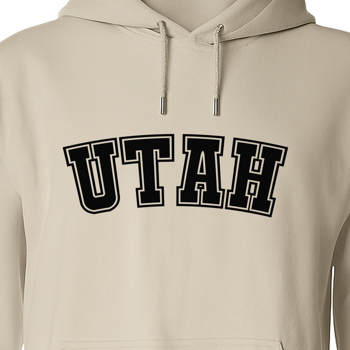 Utah Hoodie, Collegiate Block Letter State Pride Pullover for Locals and Travelers