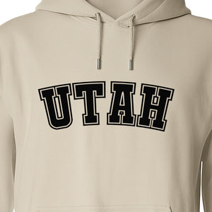 Utah Hoodie, Collegiate Block Letter State Pride Pullover for Locals and Travelers