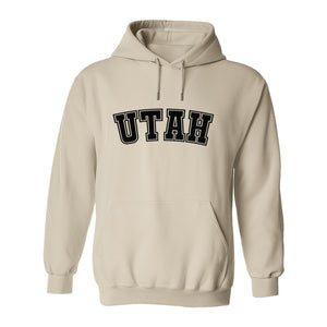 Utah Hoodie, Collegiate Block Letter State Pride Pullover for Locals and Travelers