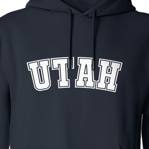Utah Hoodie, Collegiate Block Letter State Pride Pullover for Locals and Travelers