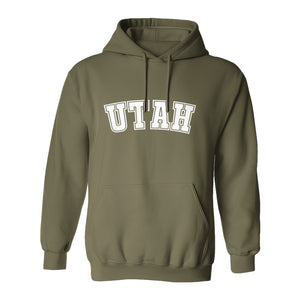 Utah Hoodie, Collegiate Block Letter State Pride Pullover for Locals and Travelers