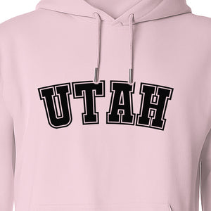 Utah Hoodie, Collegiate Block Letter State Pride Pullover for Locals and Travelers