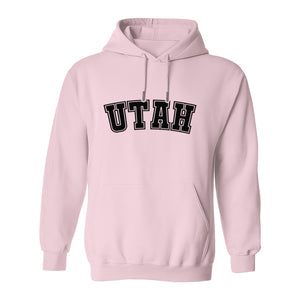 Utah Hoodie, Collegiate Block Letter State Pride Pullover for Locals and Travelers