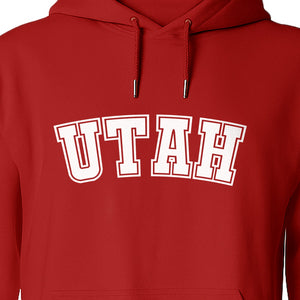 Utah Hoodie, Collegiate Block Letter State Pride Pullover for Locals and Travelers
