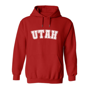 Utah Hoodie, Collegiate Block Letter State Pride Pullover for Locals and Travelers