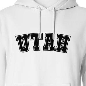 Utah Hoodie, Collegiate Block Letter State Pride Pullover for Locals and Travelers